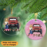 Personalized Jeep Girl with Name Lovers Gift Christmas Gift Acrylic/Ceramic Ornament Printed LDMHN23479