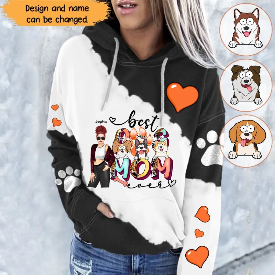 Personalized Best Dog Mom Dog Lovers Gift Hoodie 3D Printed MTHN23486