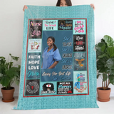 Personalized Upload Your Photo She's Black She's A Queen She's A Nurse Living Her Best Life She's Jessica Sherpa or Fleece Blanket Printed HTHVQ23492