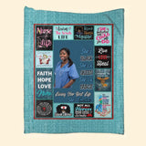 Personalized Upload Your Photo She's Black She's A Queen She's A Nurse Living Her Best Life She's Jessica Sherpa or Fleece Blanket Printed HTHVQ23492