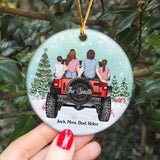 Personalized Family with Jeep Christmas Gift Acrylic or Ceremic Ornament Printed PTN23508