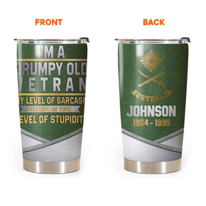Personalized Australian Veteran I'm A Grumpy Old Veteran Tumbler Printed QTKH525