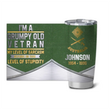 Personalized Australian Veteran I'm A Grumpy Old Veteran Tumbler Printed QTKH525