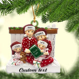 Personalized Family 2023 Pajama Family Reading Story Kid Acrylic Ornament Printed QTHN559