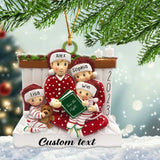 Personalized Family 2023 Pajama Family Reading Story Kid Acrylic Ornament Printed QTHN559