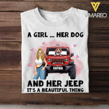 Personalized A Girl Her Dogs And Her Jeep It's A Beautiful Thing T-shirt Printed VQ23558