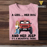 Personalized A Girl Her Dogs And Her Jeep It's A Beautiful Thing T-shirt Printed VQ23558