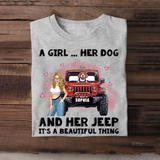 Personalized A Girl Her Dogs And Her Jeep It's A Beautiful Thing T-shirt Printed VQ23558