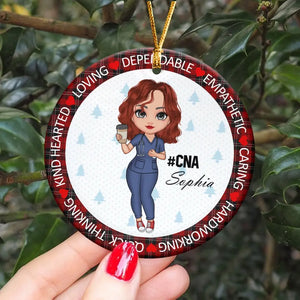 Personalized Loving Dependable Empathetic Caring Hardworking Quick Thinking Kind Hearted Ceramic Ornament Printed LDMKVH23568