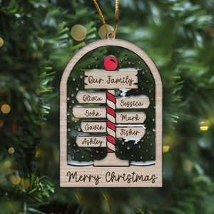 Personalized Our Family Merry Chrismas Christmas Gift Acrylic Ornament Printed HTHVQ23519