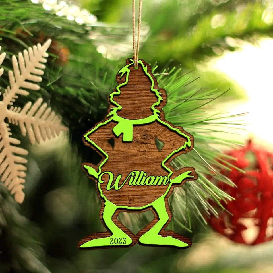 Personalized Family Fun Xmas Gift Wooden Ornament Printed QTTN570