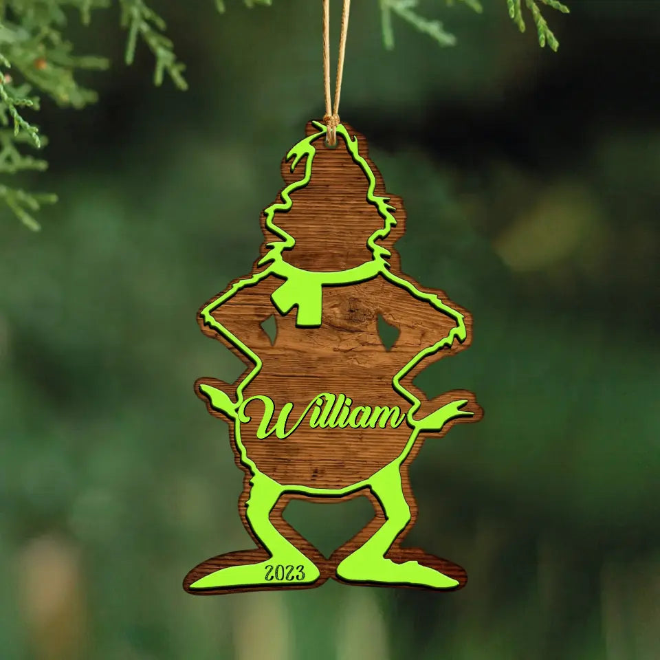 Personalized Family Fun Xmas Gift Wooden Ornament Printed QTTN570