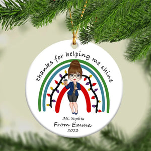 Personalized Thanks For Helping Me Shine Ceramic Ornament Printed HTHHN23583