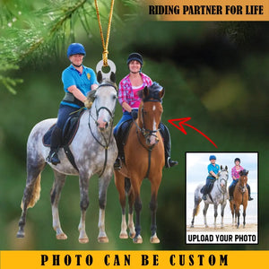 Personalized Riding Partner For Life Upload Your Horse Riding Photo Acrylic Ornament Printed LDMKVH23584