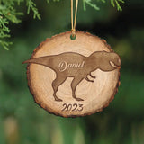 Personalized Dinosaur Family Christmas Gift Wooden Ornament Printed QTPN586