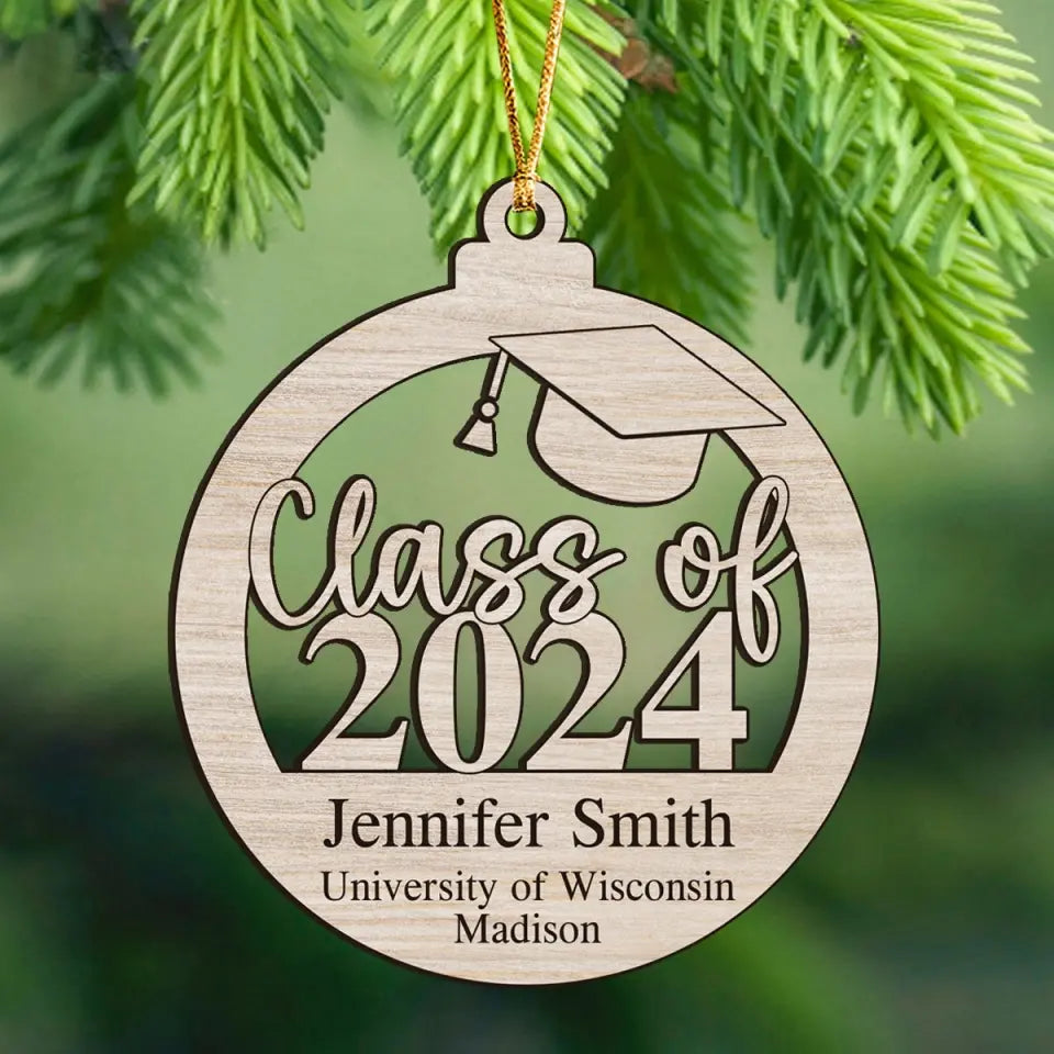 Personalized Class Of 2024 Wooden Ornament Printed HTHVQ23593