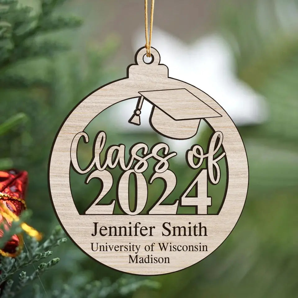 Personalized Class Of 2024 Wooden Ornament Printed HTHVQ23593