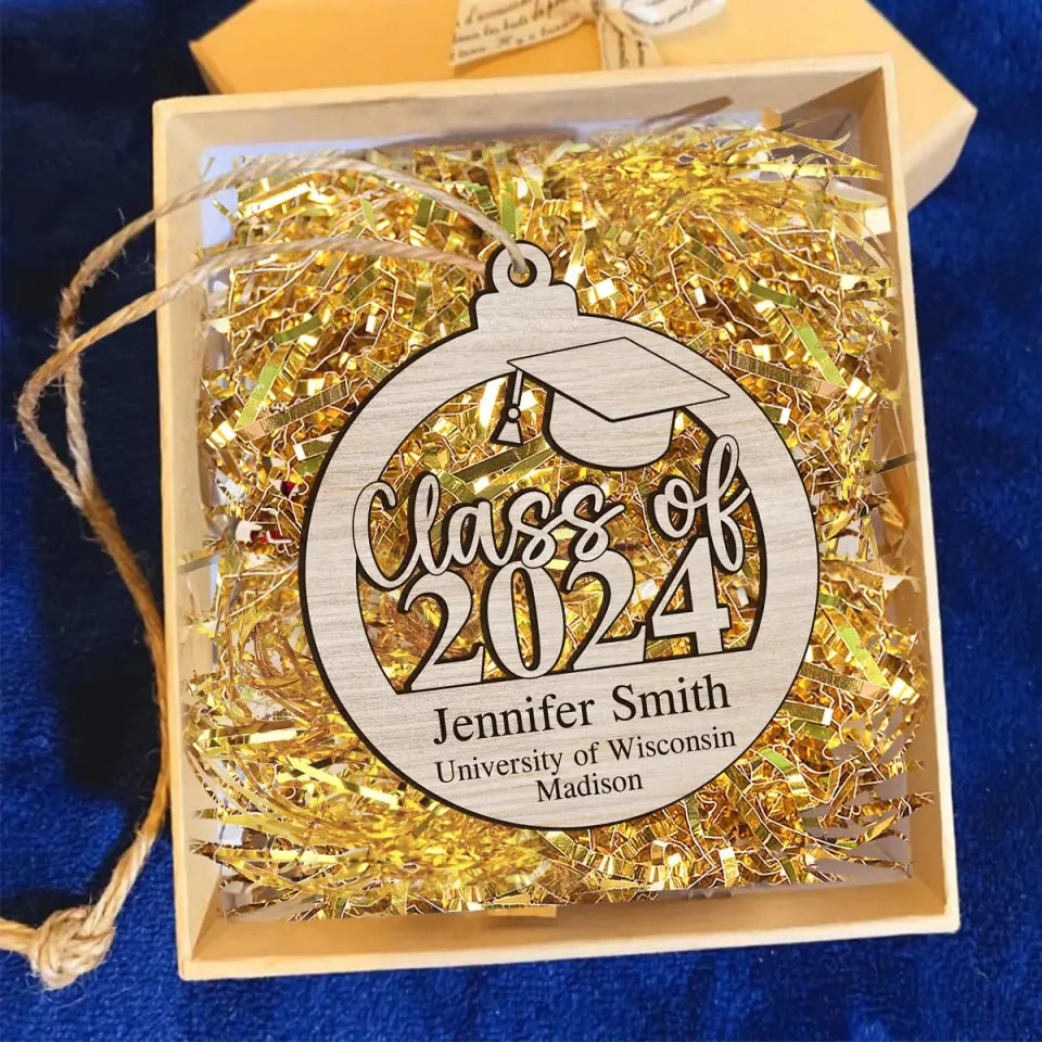 Personalized Class Of 2024 Wooden Ornament Printed HTHVQ23593