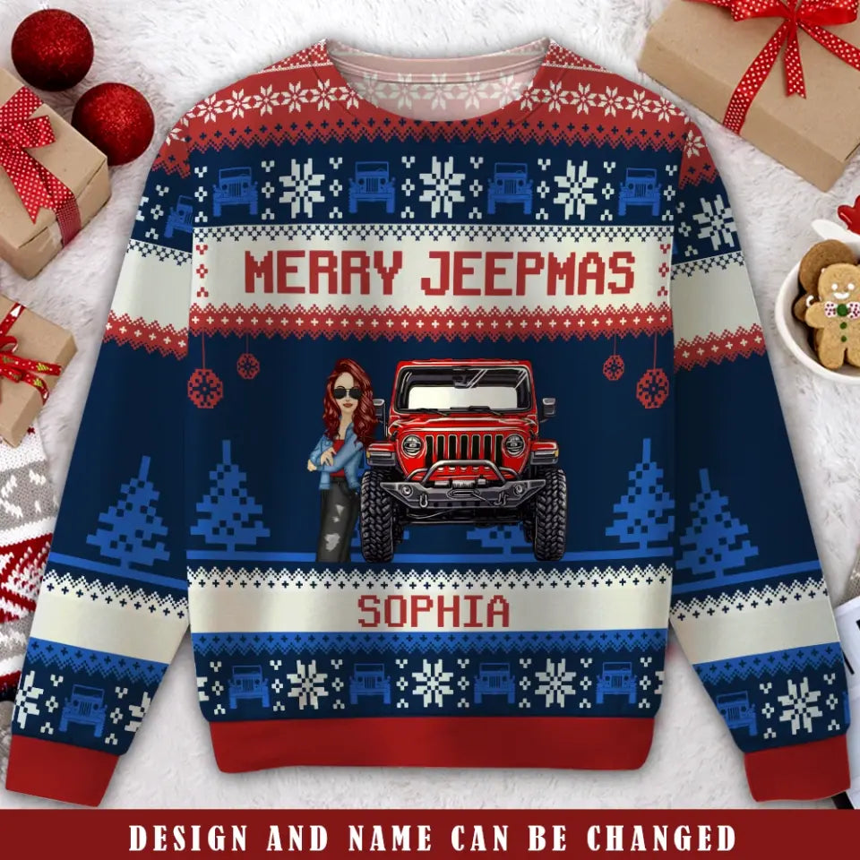Personalized Merry Jeepmas Christmas Gift Sweater Printed LDMKVH23505