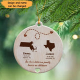 Personalized The Love Between Family Knows No Distance Couple Gift Xmas Gift Wood Ornament Printed QTHN23600