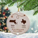 Personalized The Love Between Family Knows No Distance Couple Gift Xmas Gift Wood Ornament Printed QTHN23600
