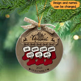 Personalized Merry Christmas 2023 Our Family Wooden Ornament Printed HTHHN23620