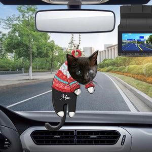 Personalized Upload Photo Cat Lover Car Hanging Ornament QTHN625