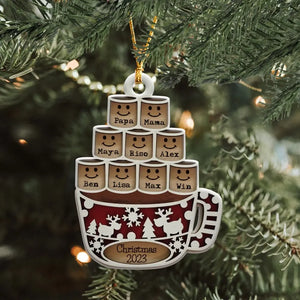 Personalized Christmas 2023 Family Names or 1st Married Christmas Wooden Ornament Printed HTHHN23627