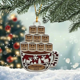 Personalized Christmas 2023 Family Names or 1st Married Christmas Wooden Ornament Printed HTHHN23627