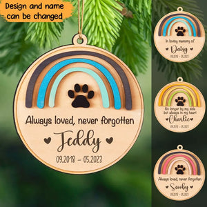 Personalized Always Loved, Never Forgotten Memorial Wooden Ornament Printed HTHVQ23628