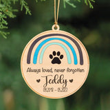 Personalized Always Loved, Never Forgotten Memorial Wooden Ornament Printed HTHVQ23628