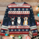 Personalized Feliz Navidog Ugly Sweater Printed NMTKVH23634