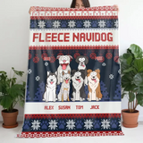 Personalized Fleece Navidog Dog Lovers Gift Sherpa or Fleece Blanket Printed QTVQ23639