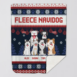 Personalized Fleece Navidog Dog Lovers Gift Sherpa or Fleece Blanket Printed QTVQ23639