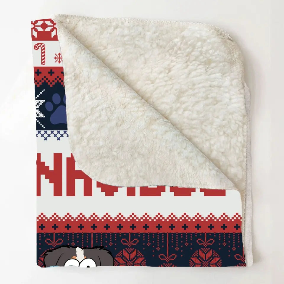 Personalized Fleece Navidog Dog Lovers Gift Sherpa or Fleece Blanket Printed QTVQ23639