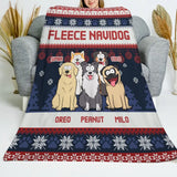 Personalized Fleece Navidog Dog Lovers Gift Sherpa or Fleece Blanket Printed QTVQ23639