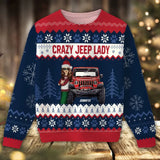 Personalized Crazy Jeep Lady Jeep Girl Ugly Sweater Printed PTN23656