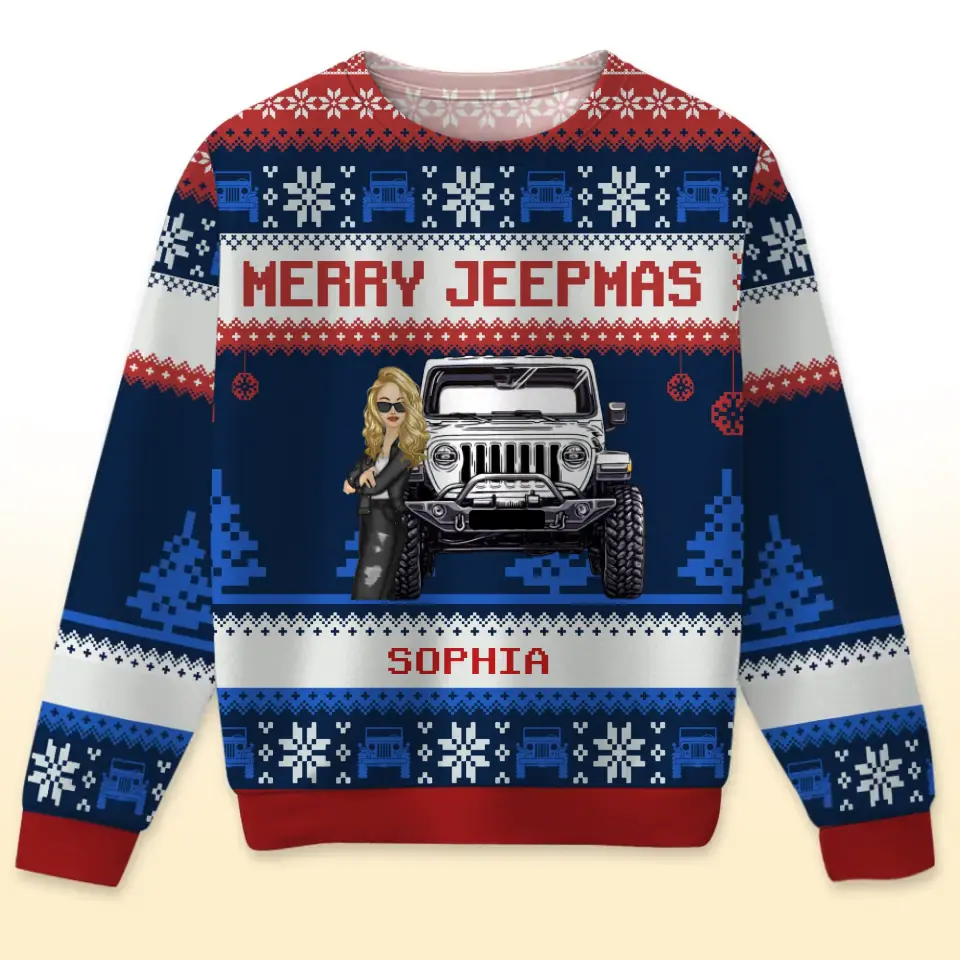 Personalized Merry Jeepmas Christmas Gift Sweater Printed LDMKVH23505