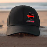 Personalized Firefighter Thin Red Line US State Flag Custom Name Black Cap TQTVQ23666