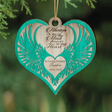 Personalized Always On My Mind Forever In My Heart Wooden Ornament 2 Layer Printed HTHKVH23671