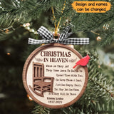 Personalized Christmas In Heaven Memorial Wooden Ornament Printed HTHHN23674