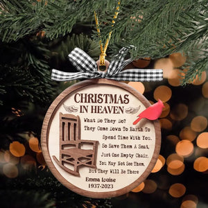 Personalized Christmas In Heaven Memorial Wooden Ornament Printed HTHHN23674
