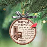 Personalized Christmas In Heaven Memorial Wooden Ornament Printed HTHHN23674