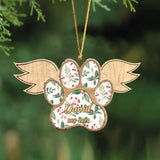 Personalized Paw Angel Wings Custom Your Pet Name Wooden Ornament 2 Layer Printed PTN23683