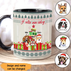 Personalized Feliz Navidog Dog Xmas Dog Lovers Gift Accent Mug Printed MTHN23681