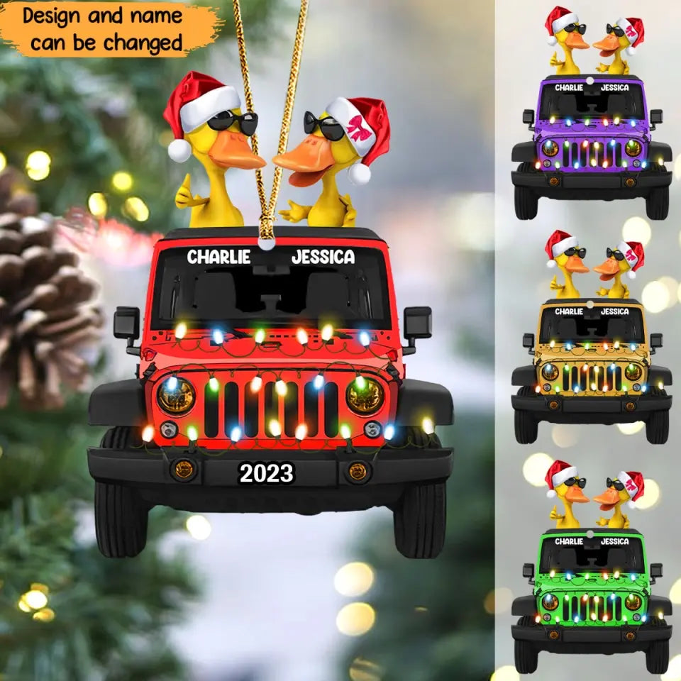 Personalized Jeep Duck Wooden Ornament Printed LDMVQ23695