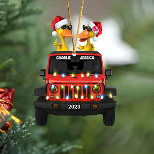 Personalized Jeep Duck Wooden Ornament Printed LDMVQ23695