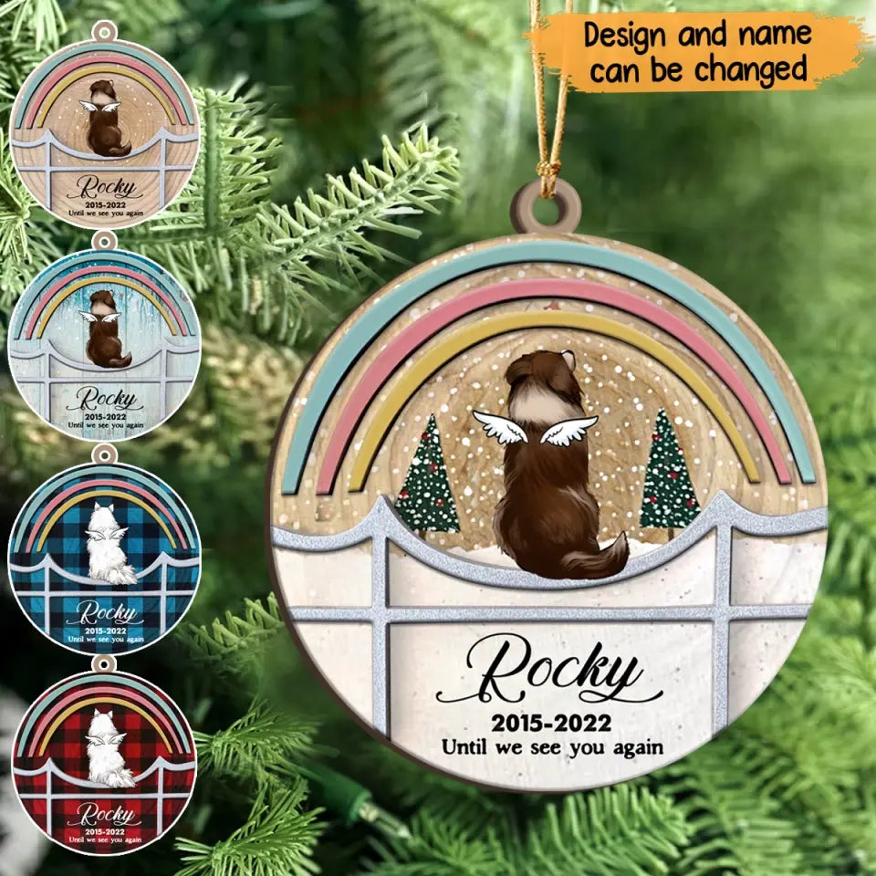 Personalized Dog Angel Custom Name Wooden Ornament 2 Layer Printed PTN23696