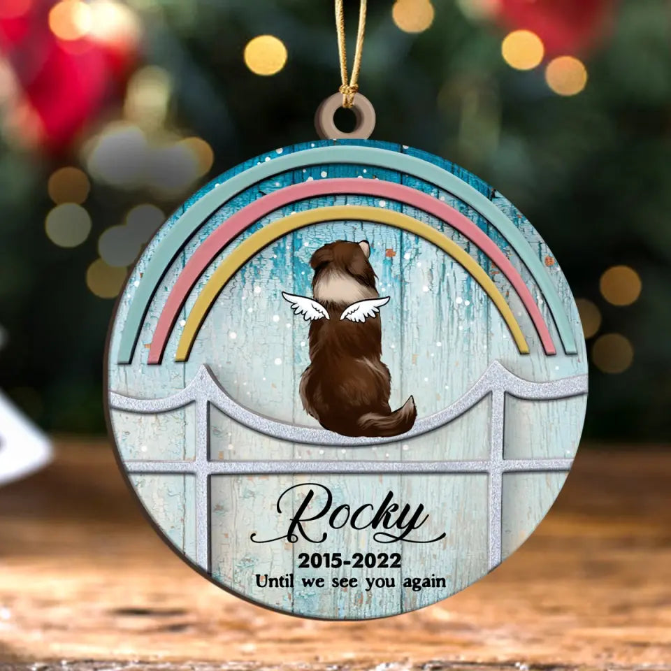 Personalized Dog Angel Custom Name Wooden Ornament 2 Layer Printed PTN23696
