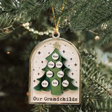Personalized Christmas Tree Our Grandchilds Kid Names Wooden Ornament 2 Layer Printed HTHHN23697